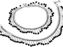 Black Moti Payal Designs