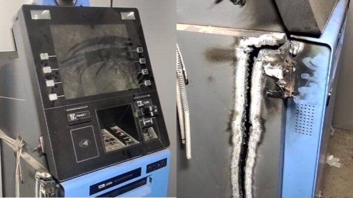 Karnataka ATM loot with gas cutter Cash get burnt