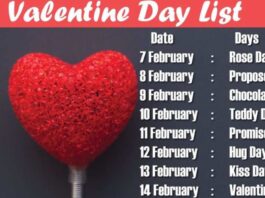 Valentine Week 2024 List