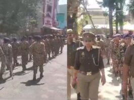 flag-march-of-paramilitary-and-police-forces-at-shamli-district-headquarters-in-view-of-loksabha-elections-and-festivals