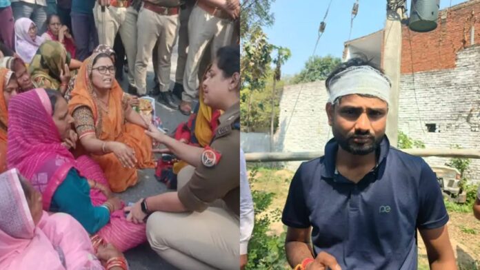 Kanpur: Car riders opened fire, 7 injured, angry villagers blocked the road!