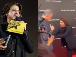 Shah Rukh Khan pushes old man