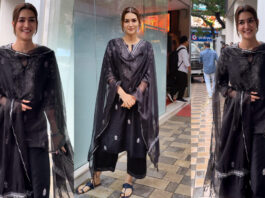Kriti Sanon chikankari black suit monsoon fashion