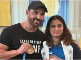 John Abraham meets Olympic 2024 medalist Manu Bhaker