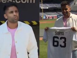 Suryakumar Yadav receives