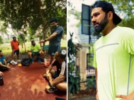 Rohit Sharma catches up with his old friends
