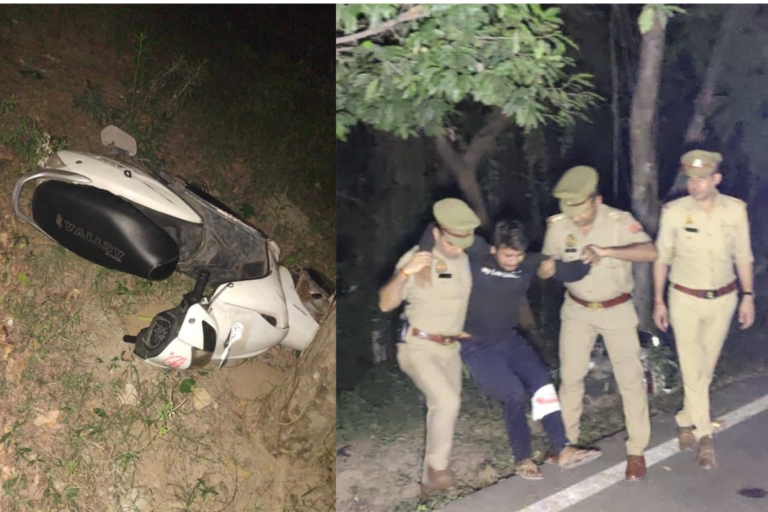 नोएडा में एनकाउंटर, एक को लगी गोली, तीन अरेस्ट, देखें वीडियो